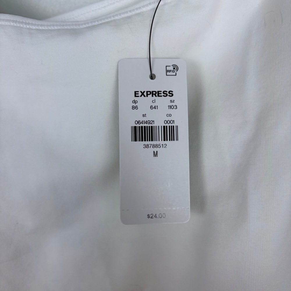 Express Original Best Loved Bra Cami White Adjustable Shelf Built-In Size Medium - Picture 5 of 7